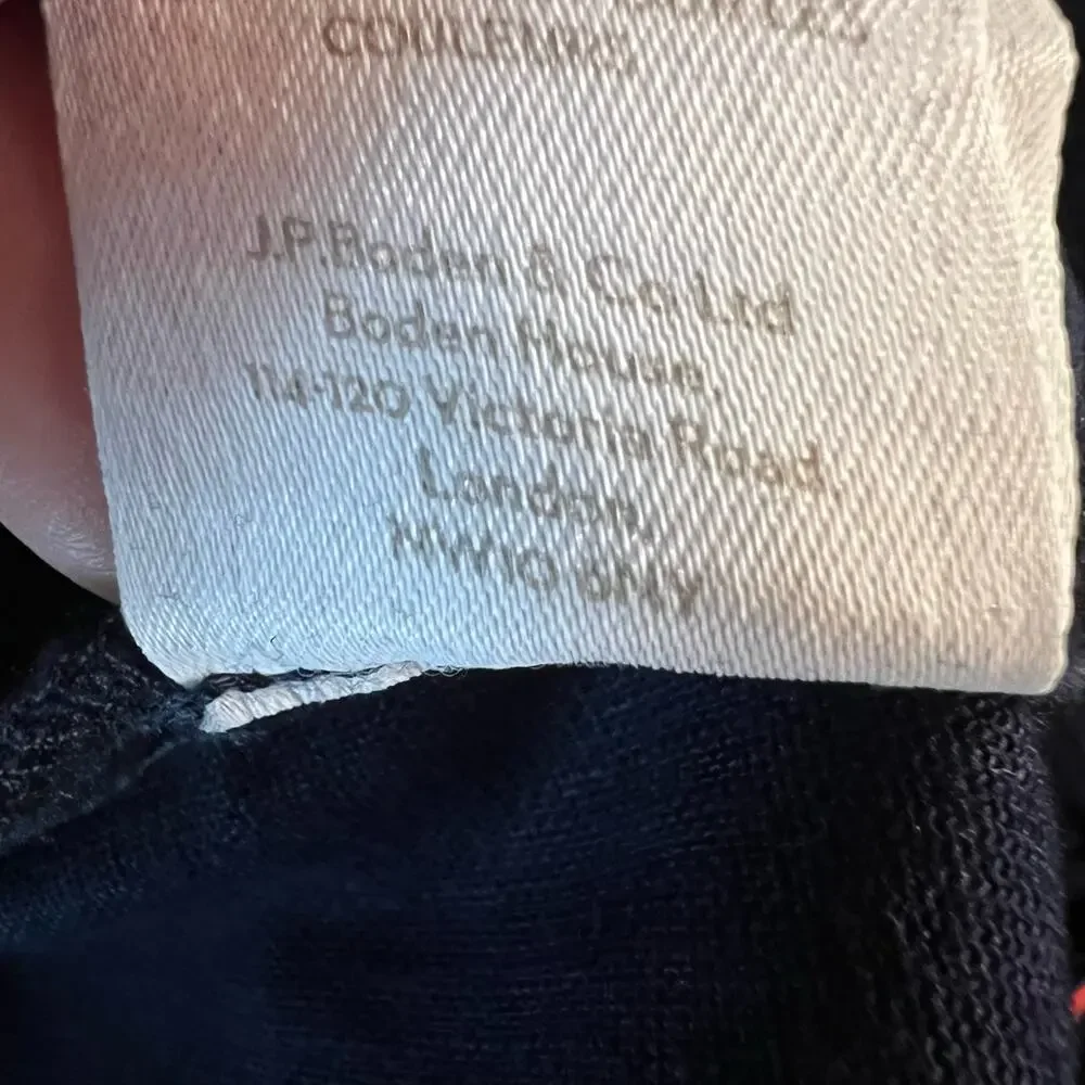 Boden St. Ives Hi-Rise Paperbag Pants Women's Sz 12L Navy Blue Ankle Linen Blend - Picture 7 of 9